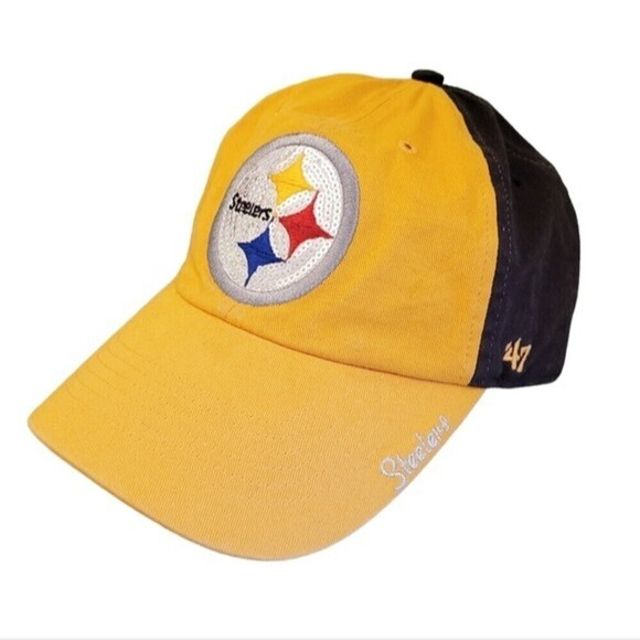 47 Brand Women's NFL Pittsburgh Steelers Miata Clean Up Adjustable Hat Yellow - Picture 1 of 11